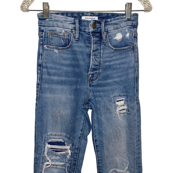 Good American Women High Rise Jeans Size 00/24 - Picture 5 of 8